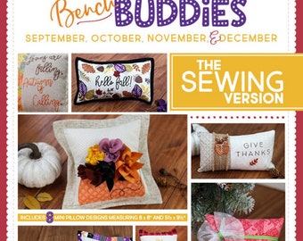 Bench Buddy - Autumn Months KD 193 - SEWING Version -  Kimberbell Designs - DIY Project - Pillow forms sold separately