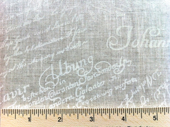 vene bringe handlingen smække Linen Fabric Painted White Writing 100% Linen by Stof A/S - Etsy