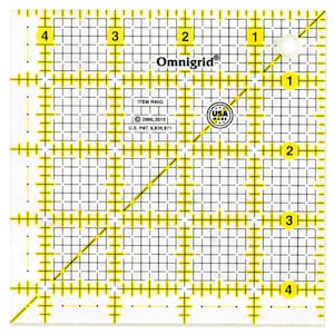 OmniGrid Square Ruler by OmniGrid - R45G - Yellow Grid  Acrylic 4.5 inch square - sold by the each