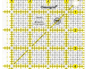 OmniGrid Square Ruler by OmniGrid - R45G - Yellow Grid  Acrylic 4.5 inch square - sold by the each