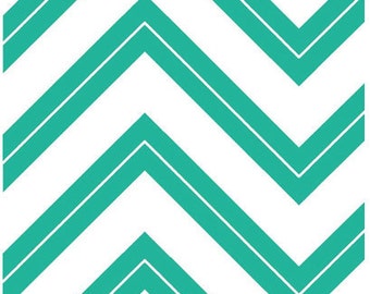 Chevron Fabric - Cruzin' Zig Zag by Barbara Jones of QuiltSoup for Henry Glass 5993 01 Teal blue - Priced by the 1/2 yard