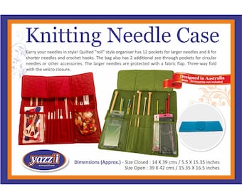 Yazzii CA190 Knitting Needle Case  - CA 190 Green - sold by the Each - Shown with samples not included