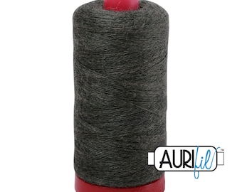 Aurifil 12wt Wool  Thread  - Hunter Mélange 8073 - Green Thread - Wool/Acrylic - 50% wool - 350 meter spool