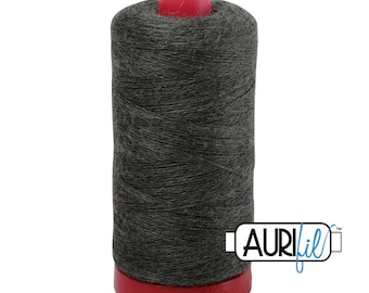 Aurifil 12wt Wool Thread - Wool Lana Acrylic/Wool Embroidery & Quilting Thread - 50% wool - Hunter Melange Green 8073