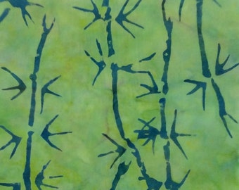 Bamboo Batik Fabric - Artisan Indonesian from Majestic Batiks - CB 142 Light Green, Priced by the 1/2 yard