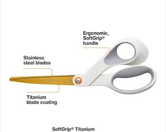 Fiskars Scissors - Bent - Titanium 8-Inch Fabric Scissors - 1069766 - sold by the each