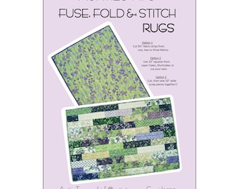 Fuse Fold and Stitch Rugs Aunties Two - AT634 -  Single Sided Fusible Project - DIY Pattern - Finishes 40"x25"