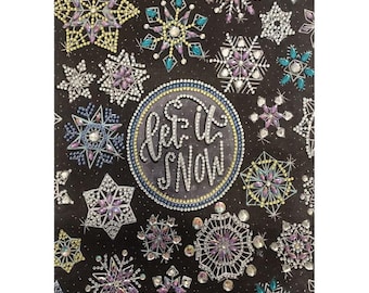 Uniquely Crafts 5D Diamond Painting Kit - Let It Snow 12"x16" - Beginner - Partial Drill - Sold by the Kit