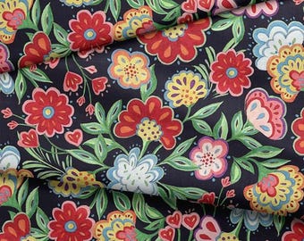 Packed Floral 60081 - Calico Red Rooster Collection - Springs Creative Designer Prints - Priced by the Half Yard