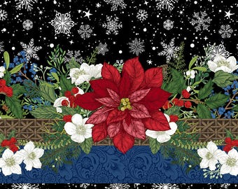 Winter Blooms  2WB 2 Border - In The Beginning Fabric - Priced by the half yard