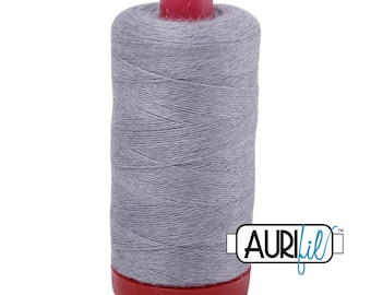 Aurifil 12wt Wool  Thread  - Granite 8081 - Medium Gray Thread - Wool/Acrylic - 50% wool - 350 meter spool