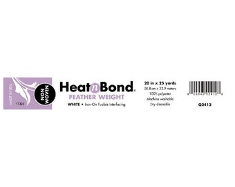 Heat N Bond Non-woven Feather Weight Fusible Polyester Interfacing  Thermoweb Brand 2412 Priced by the Yard X 20 Inch Wide 