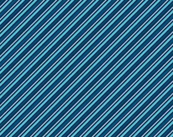Underwater Wonders - Diagonal Stripe Deep Blue 36298 474 - Priced by the half yard