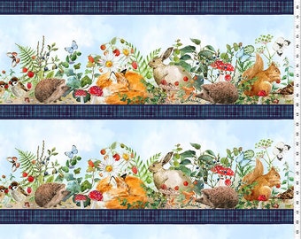 In the Beginning Hedgehog Hollow Jason Yenter - 2HH1 Border Stipe - End of bolt 24 inch