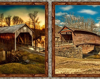 Covered Bridge Fabric, Bridge Fabric - Artworks VII - Larry Hershberger -  26435 - Priced by the 24-Inch Panel