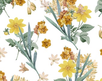 Chiffon Polyester Fabric - Wildflower 1335 9P 2 - David Textiles - Yellow White Gray 57-Inch Wide - Priced by the Half Yard