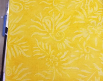 Marbled Batik Fabric - Artisan Indonesian from Majestic Batiks - D15 SP - Bright Yellow, Priced by the 1/2 yard