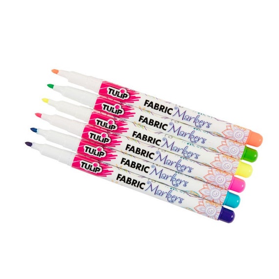 Tulip Fabric Markers Fine Tip 12 Pack Neon, Permanent