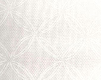 Solitaire White - MAS 8210 WW Lattice Grid - Maywood Studio -  WHITE on White Tone on Tone - Priced by the half yard