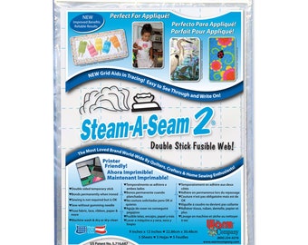 Steam A Seam 2 Collage - Warm Company double stick fusible web - Medium weight - Precut Sheets 9x12 inch, 5 per pack - 5517 White