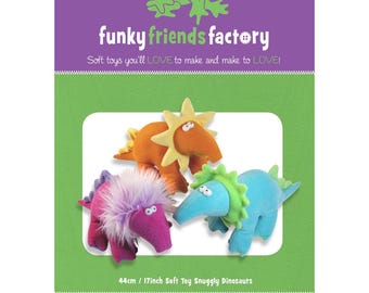 Dinosaur Stuffed Toy Pattern - Funky Friends Factory designed by Pauline - Dippy Dino 43944 - DIY Pattern