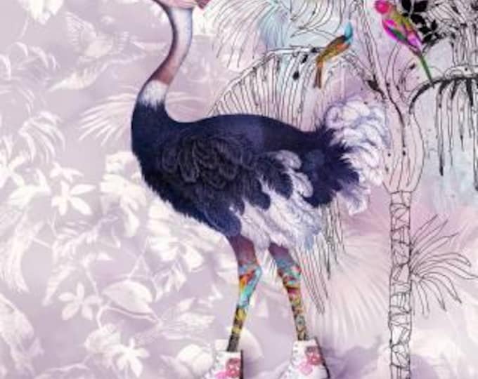Featured listing image: Tropic Walk - Fashion Ostrich Panel - 5444H 173 - Hoffman Fabrics - Priced by the 31x42 inch panel