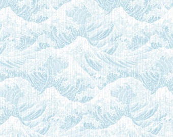 Powder Waves Fabric - Peony Dance by Chong-a Hwang for Timeless Treasures -  CD 7228 Blue - Priced by the Half Yard
