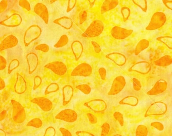 Tear Drop 9229 44 Yellow - Blank Quilting Amazon Collection Batik Fabric - Priced by the half yard