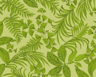 Michael Miller Exotica DCX10279 Fern Tropical Toile - Lime Green - Priced by the half yard