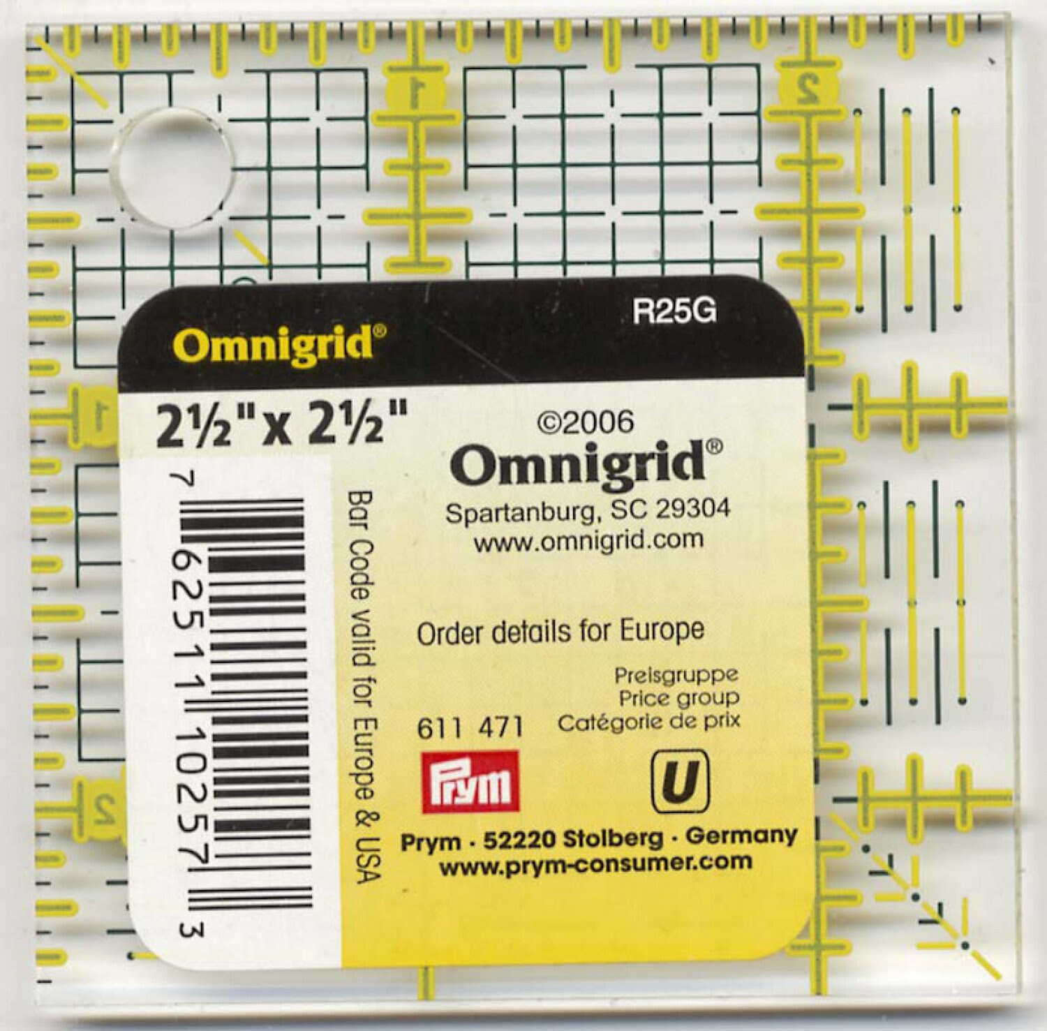 Omnigrid Mini Square Ruler Set, Omnigrid #OGR2465