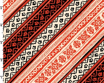 Curio Cabinet Fabric by Maywood Studio - Bias Stripe Red 10136 R - Priced by the Half yard