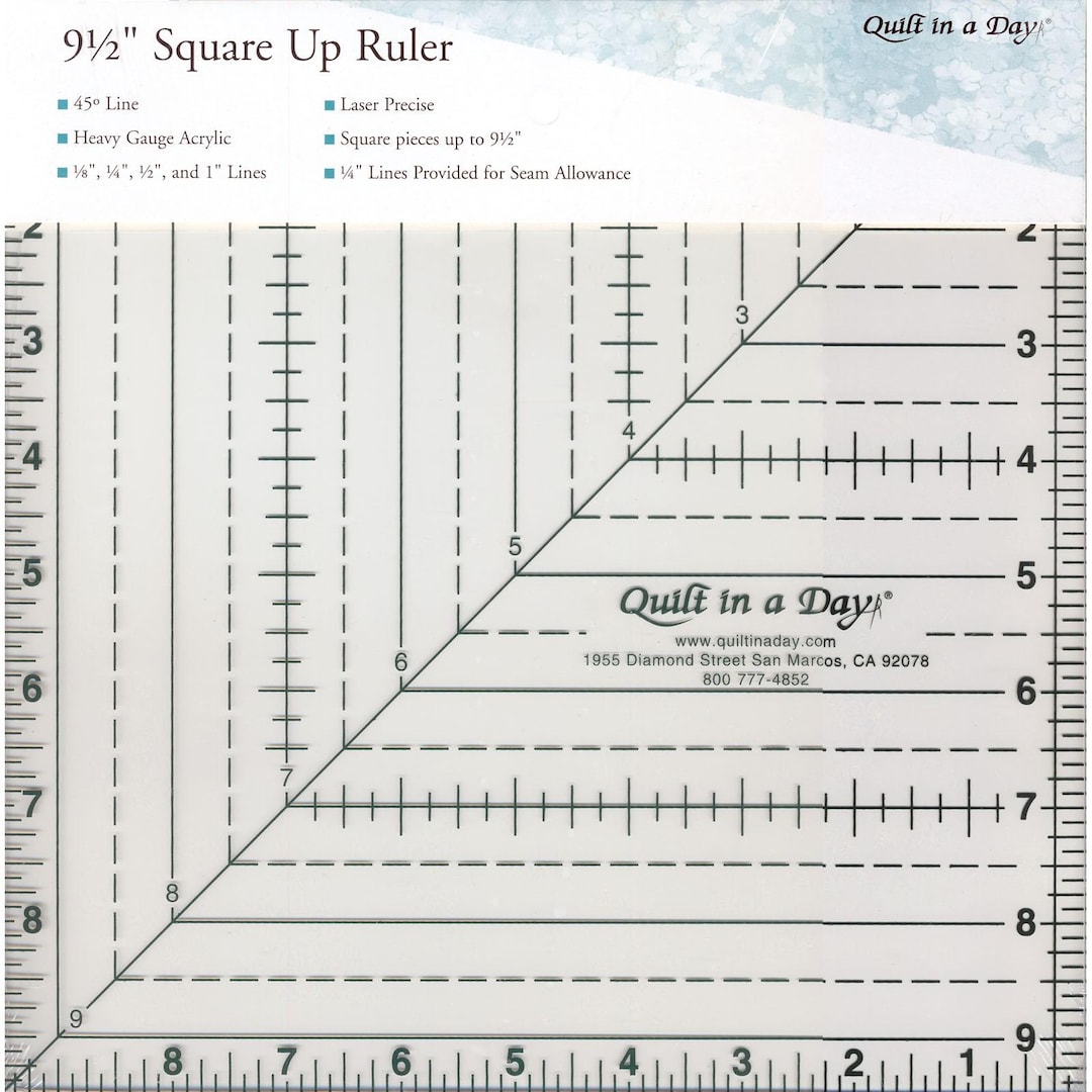 Quaff Ruler QID Square up Ruler - 9-1/2 Inch Acrylic Ruler - Sold by the Each - Etsy