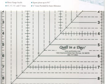 QID Square up Ruler - 9-1/2 inch Acrylic Ruler - sold by the each