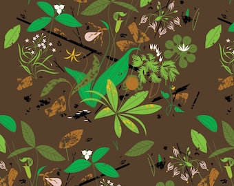 Charley Harper Lakehouse Vol. 3  Spring Wildflowers - Poplin BIFCH-90 - Priced by the half yard