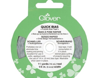 Quick Bias Fusible Bias Tape - 11 yards x .25 inch width - Silver Clover 700