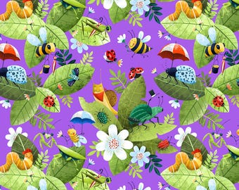 Hidden World - Insect 713 Purple - From Elizabeth's Studio -  Priced by the half yard