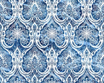 Nature's Winter Snowflake Lace - 4NW Blue - In the Beginning Janson Yenter - Priced by the Half Yard