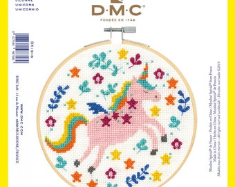 Unicorn DMC Stitch Kit Collection - BK 1916L - Approximately 10" x 10" Finished - DIY Kit Project