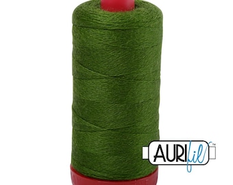 Aurifil 12wt Wool  Thread  - 8962 Chartreuse Green Thread - Wool/Acrylic - 50% wool - 350 meter spool