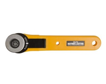 Olfa Rotary Cutter 28mm # RTY1 - Yellow - Thumb Lock Locking Device - English paper Piecing - Handle and Blade