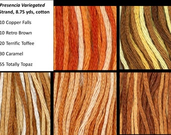 Presencia Cotton Embroidery Floss - 6-strand, 8.75 yard - Sold in a 5-Color set - Shades of brown