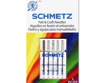 Schmetz 1854 Felt & Craft Needles - Assorted Sizes, Machine Needle - 5 Needles per pack