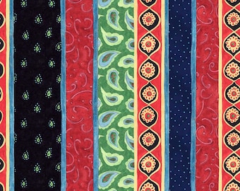 Calico Stripe 60080 - Calico Red Rooster Collection - Springs Creative Designer Prints - Priced by the Half Yard