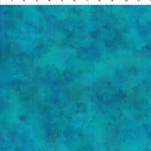 May include: Teal blue fabric with a subtle, repeating pattern of small white dots. The fabric has a slightly textured, almost water-like appearance.