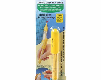 Chaco Liner Pen - Chalk Marking Pen - Clover Pen 4713 - Clover Refill 4723 - Yellow