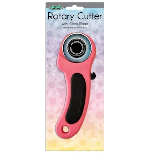 Sullivan 45mm Rotary Cutter - 45mm Blade - Right or Left Hand use - sold by the each - Blade included - Pink Handle