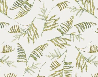 Tossed Fern - 140-31 Cream - Turtle March Collection - Lisa Marie Sparling - Henry Glass Fabrics - Priced by the Half Yard