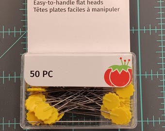 Flat Flower Pin  50ct - Dritz #3010 Yellow  Stainless Steel