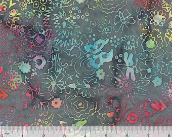 Anthology Boho Blooms - 733Q 13 - Dusky Flowering batik - Laura Heine Collection - Priced by the Half Yard