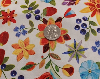 Woodland Delight 32006 #3 White - Shawl Dancers Collection by Ojibwe Daniel Ramirez - From Elizabeth's Studio -  Priced by the half yard